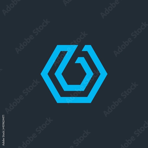 SIX letter hexagon logo. Universal vector icons