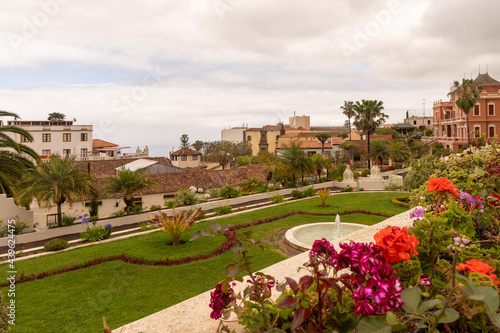 City view of La Orotava, Tenerife. Canary Islands. Tourism near Victoria Garden under a cloudy day © Nicolas