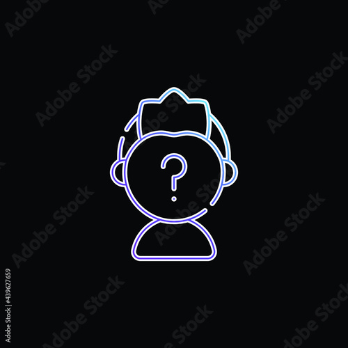Anonymous blue gradient vector icon