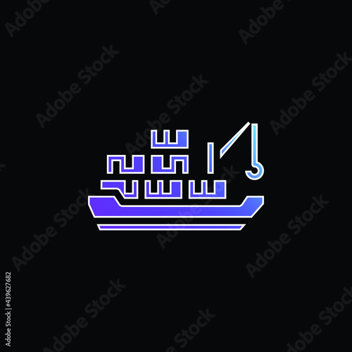 Barge blue gradient vector icon