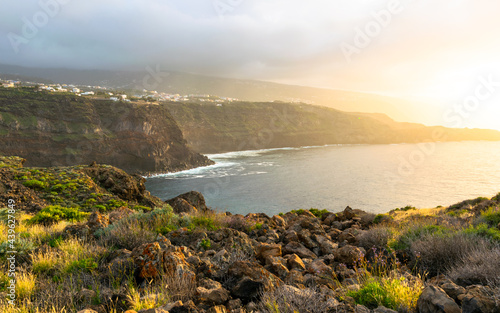 Sunset in north Tenerife cliffs