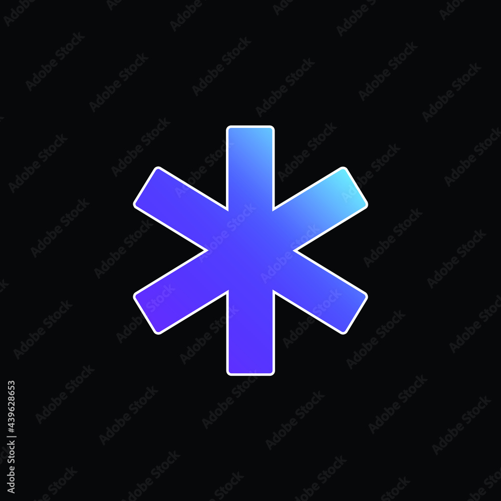 Obraz premium Asterisk blue gradient vector icon