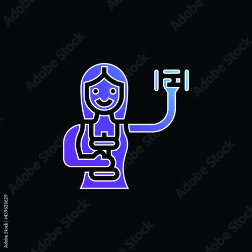 Aerobics blue gradient vector icon