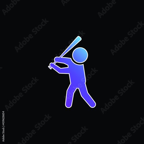 Baseball Bat blue gradient vector icon