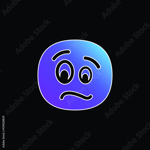 Agitated Face blue gradient vector icon