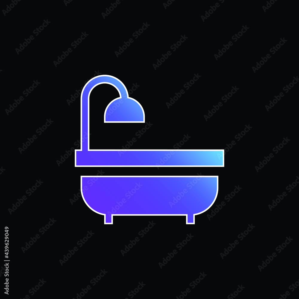 Bathtub blue gradient vector icon Bathtub blue gradient vector icon