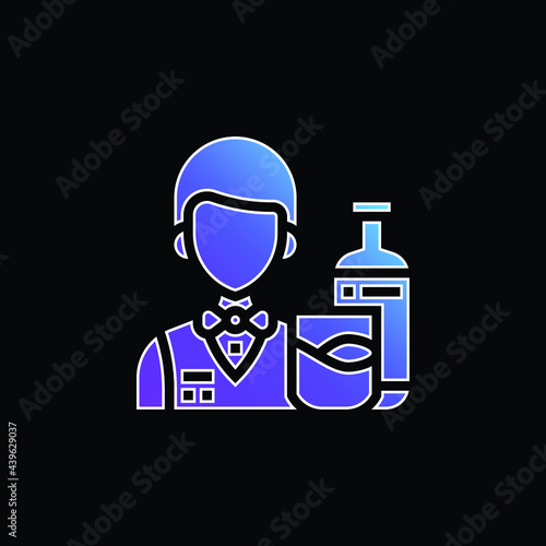 Bartender blue gradient vector icon