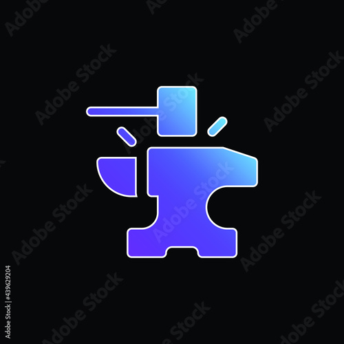 Anvil blue gradient vector icon