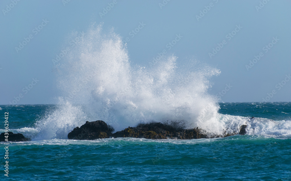 Crashing waves on the Pacific Ocean coastline