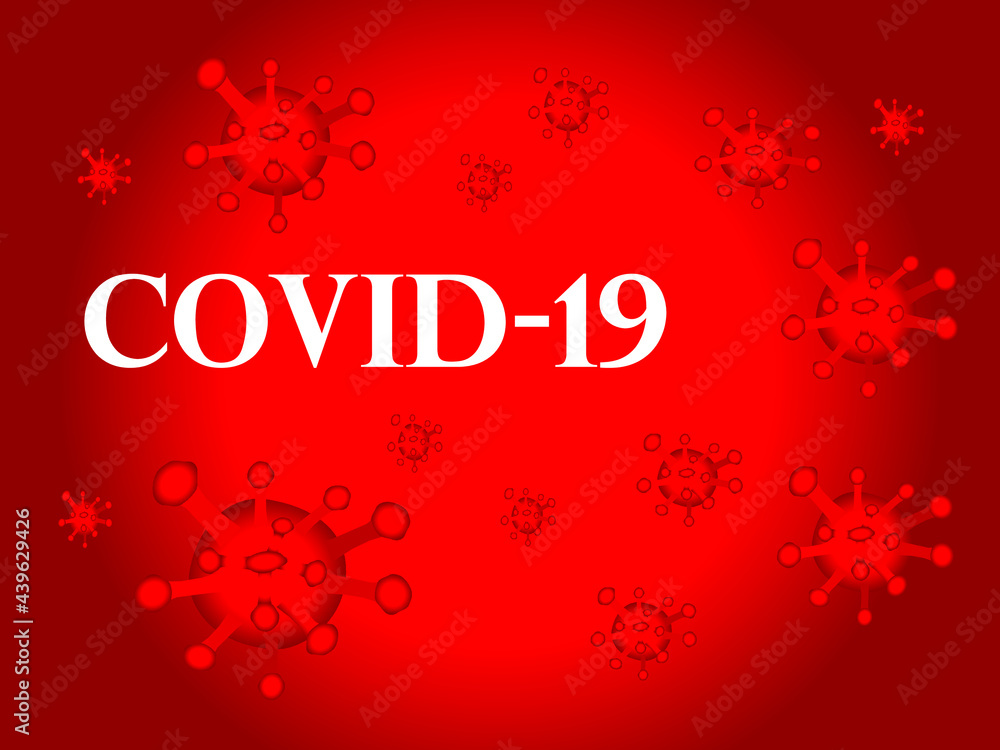 Red background virus named Coronavirus named COVID-19