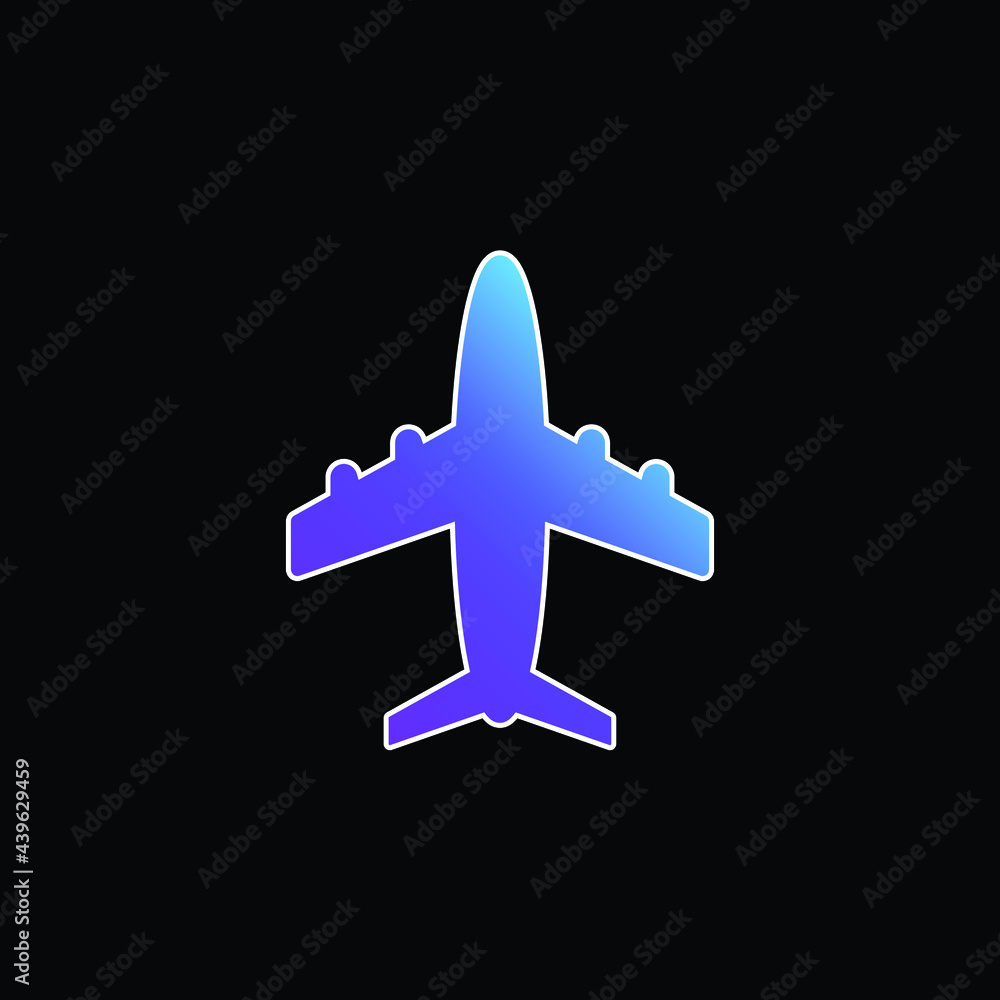 Airliner blue gradient vector icon Airliner blue gradient vector icon