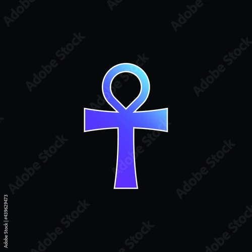 Ankh blue gradient vector icon