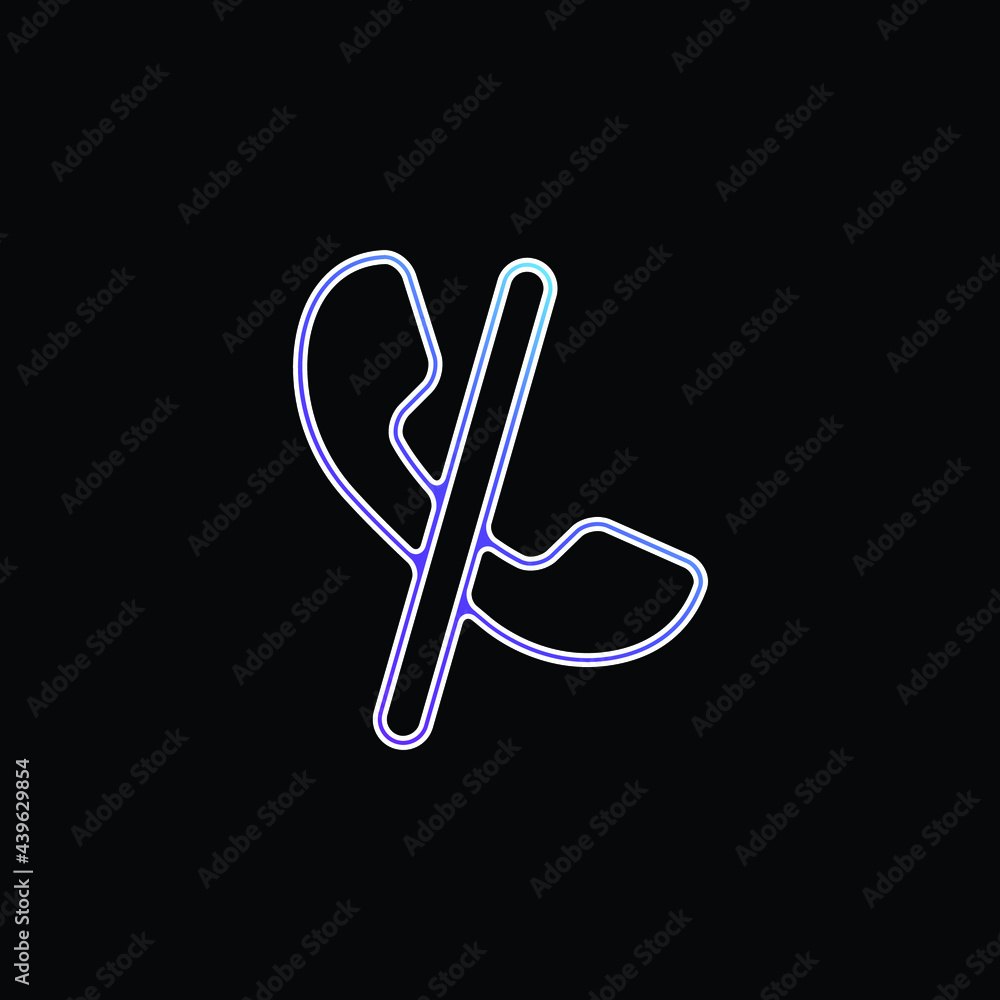 Auricular Blocked Call Sign With A Slash blue gradient vector icon Auricular Blocked Call Sign With A Slash blue gradient vector icon