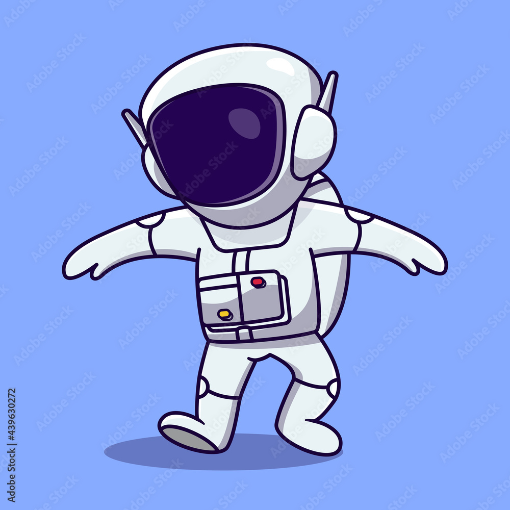 Cute and fun Astronaut cartoon illustration vector