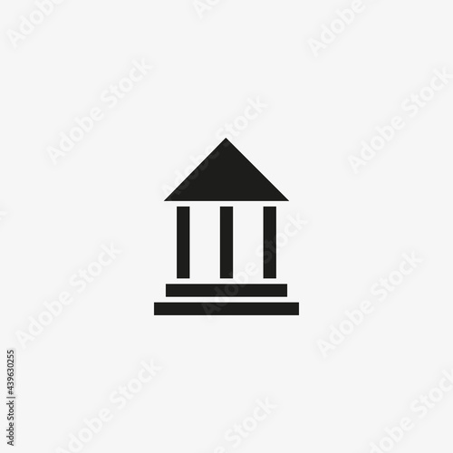 Bank icon. Financial building icon. Courthouse symbol.