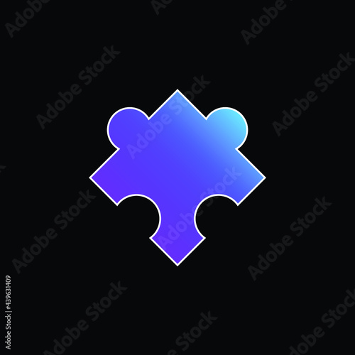 Black Puzzle Piece Rotated Shape blue gradient vector icon