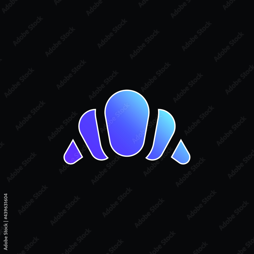 Obraz premium Big Croissant blue gradient vector icon