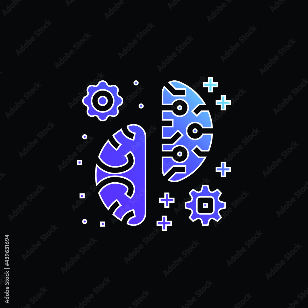 Brainstorming blue gradient vector icon Brainstorming blue gradient vector icon