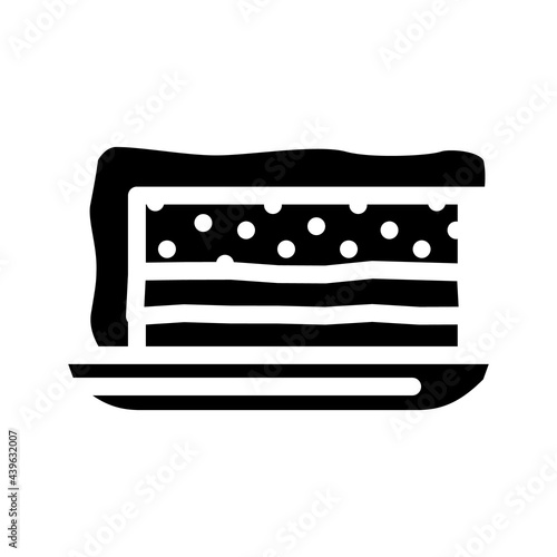 cake dish canteen glyph icon vector. cake dish canteen sign. isolated contour symbol black illustration