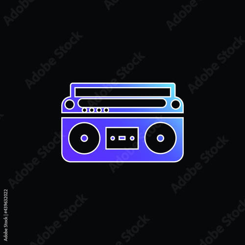 Boom Box With Controls And Settings blue gradient vector icon