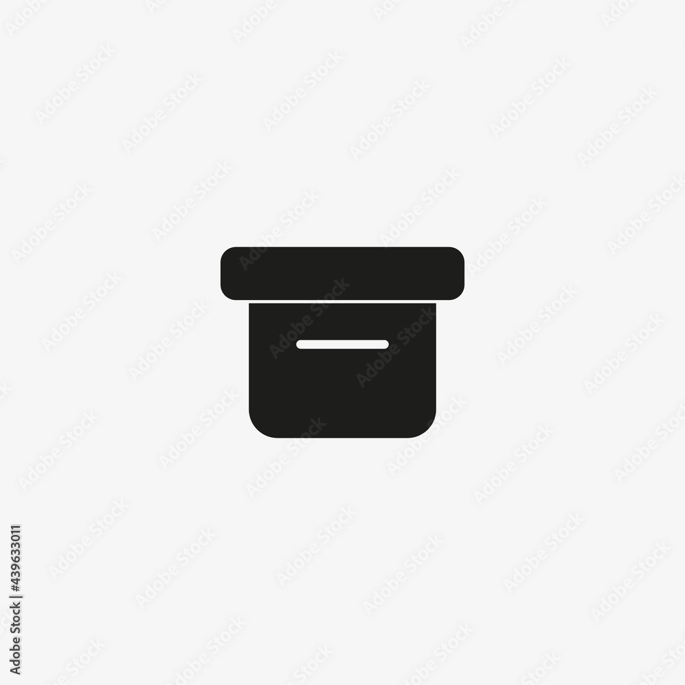 Office cardboard box icon. Archive storage box  for web and mobile apps.