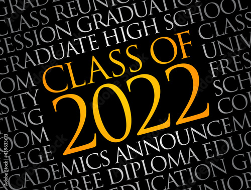 CLASS OF 2022 word cloud collage, education concept background