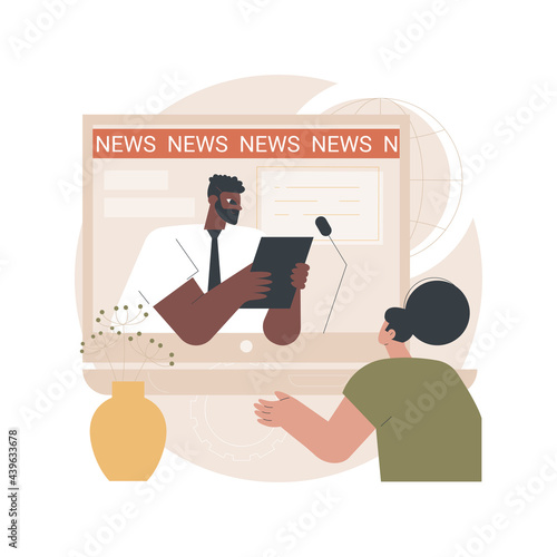 Hot online information abstract concept vector illustration. Hot media information, breaking news, headline content, online magazine, internet publication, scandal, yellow press abstract metaphor.