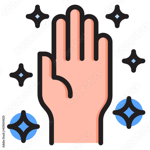 handwash color line style icon