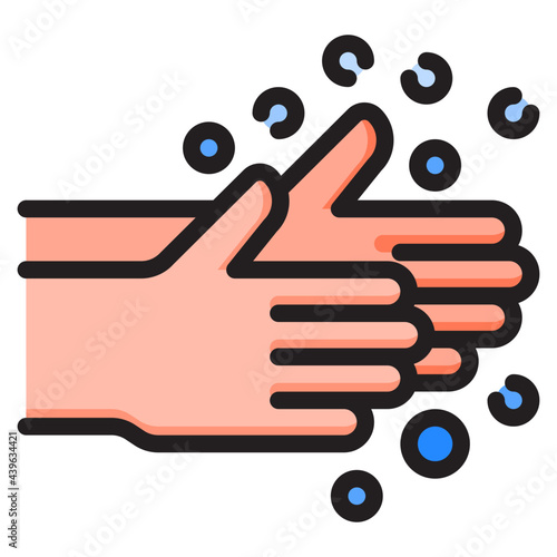 handwash color line style icon