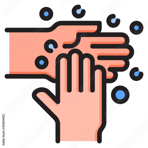 handwash color line style icon