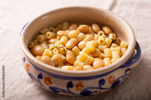Pasta and beans, a typical dish of Italian cuisine