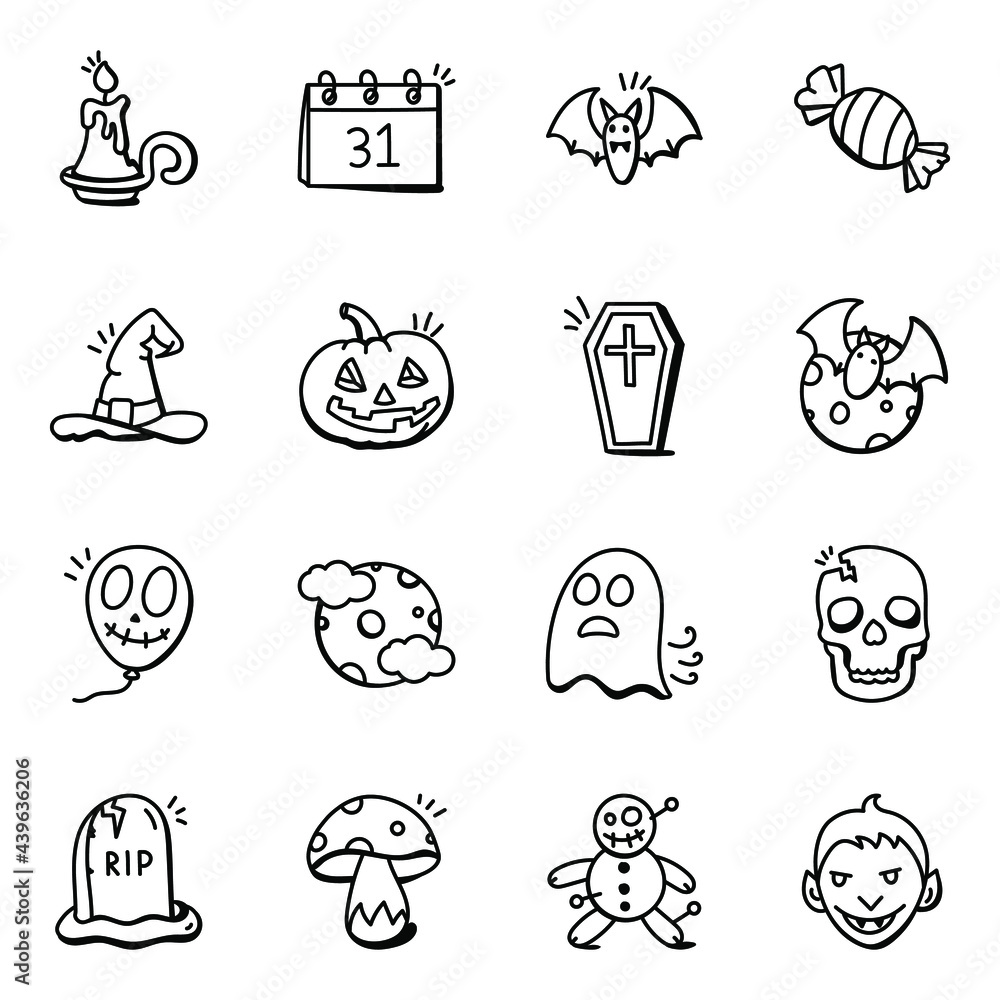 Pack of Halloween Day Doodle Icons
Pack of Halloween Day Doodle Icons