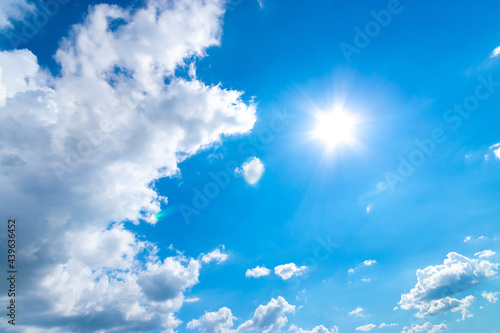 photo of the sun against a blue sky