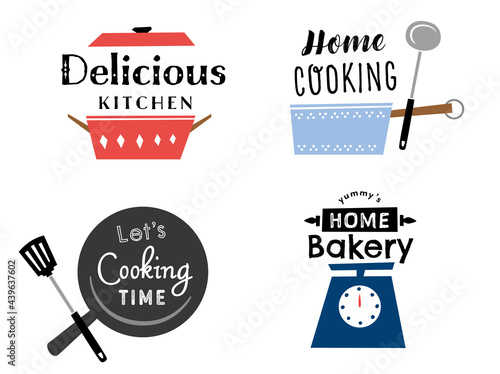 キッチンのタイポグラフィ（cooking logo）