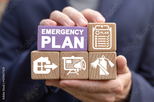 Concept of Emergency Preparedness Plan. Business Evacuation Training concept. Emergency preparedness instructions for safety. photo
