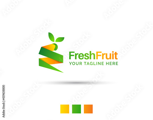 Fresh Fruits vector logo design