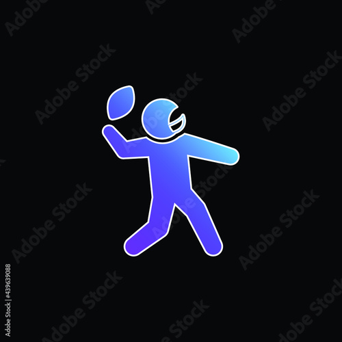 American Football Player blue gradient vector icon