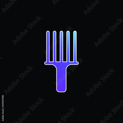 Afro Pick blue gradient vector icon