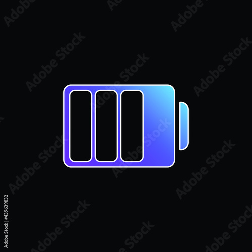 Battery Status With Three Quarters Charged blue gradient vector icon