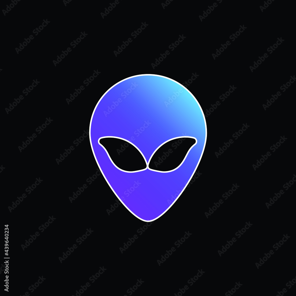 Alien Head blue gradient vector icon