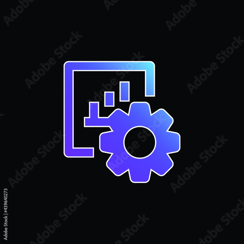 Bar Graph blue gradient vector icon