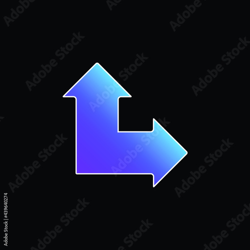 Arrows Angle Pointing Up And Right blue gradient vector icon