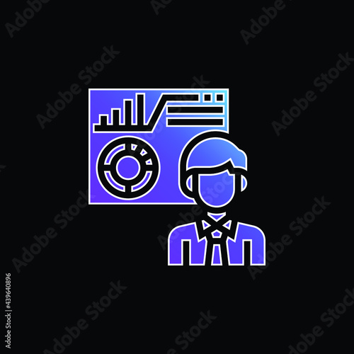 Analysing blue gradient vector icon