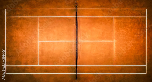 Tennis Clay Court. View from the bird's flight. © es0lex