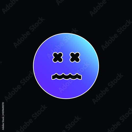 Annulled Emoticon Square Face blue gradient vector icon