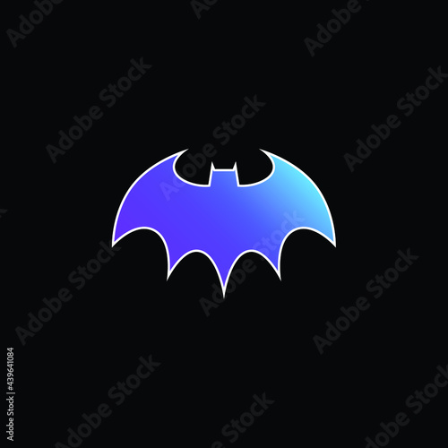 Fototapeta Naklejka Na Ścianę i Meble -  Bat Halloween blue gradient vector icon