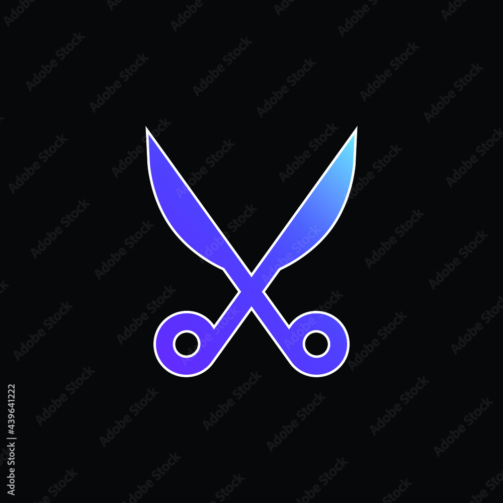 Obraz premium Baber Scissors blue gradient vector icon