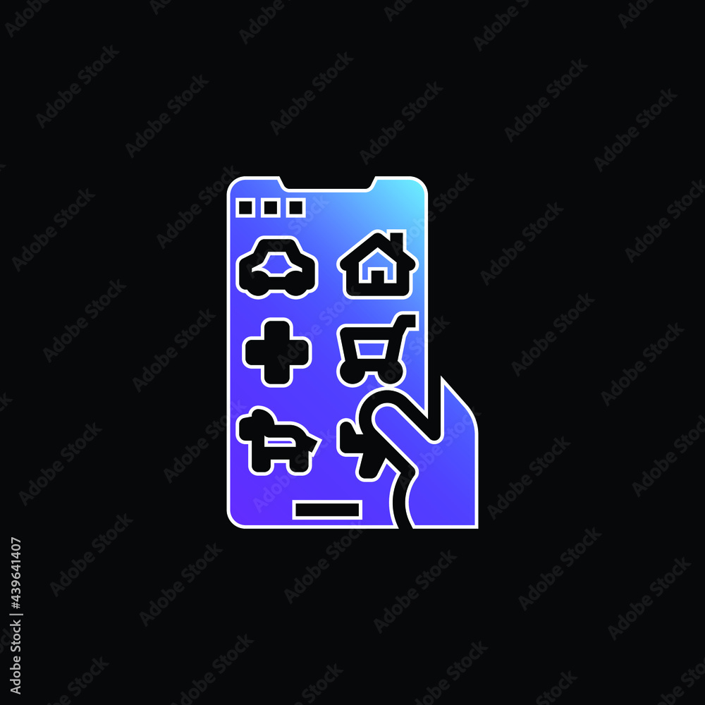 Applications blue gradient vector icon Applications blue gradient vector icon