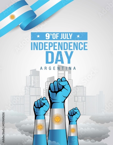 happy independence Argentina 91h of July greetings. vector illustration design