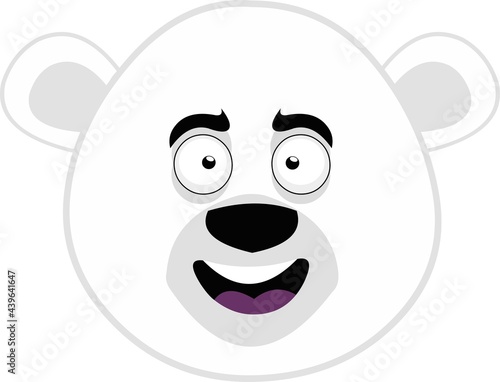 Vector illustration of emoticon of the face of a polar bear
